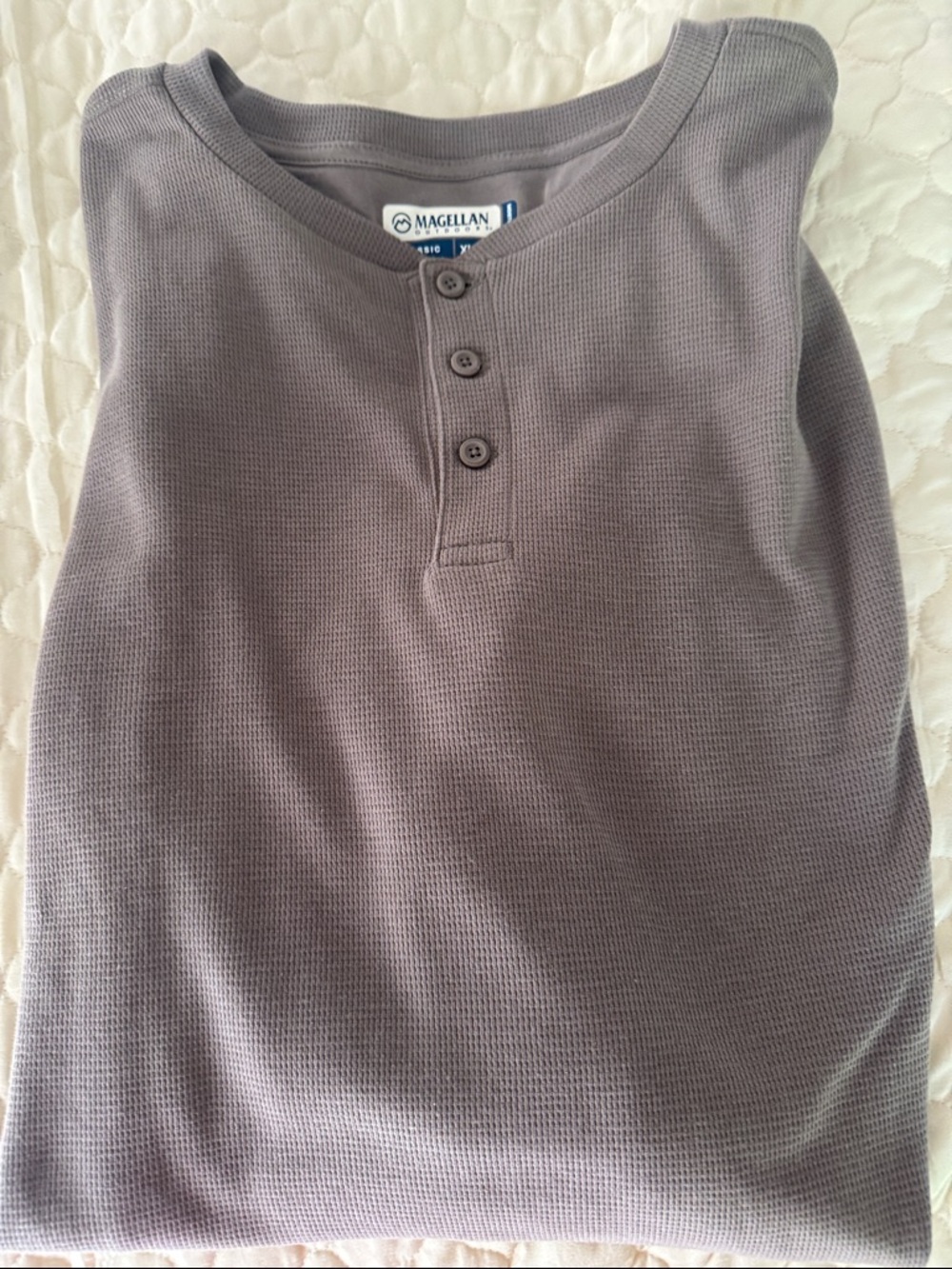 MAGELLAN Thermal Henley Shirt - Tan NEW BUT NO TAGS